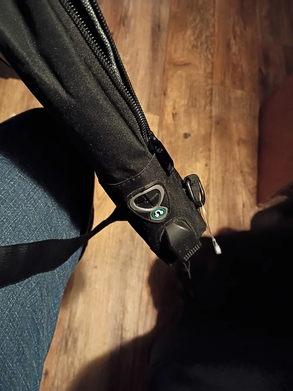 Black Men's Sling Backpack with Reflective Accent